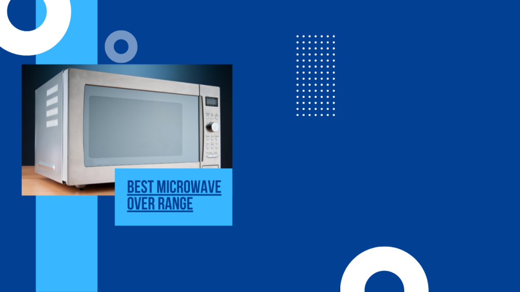 a microwave oven with a blue background